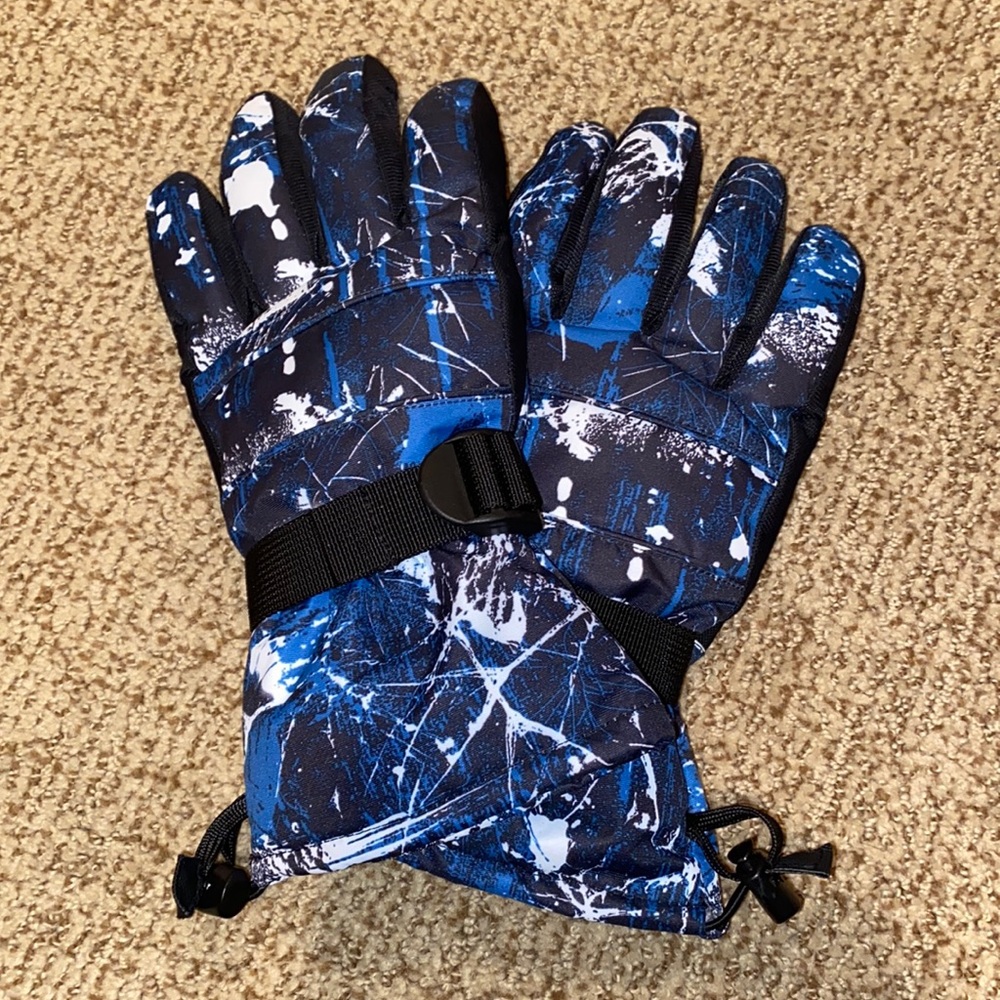 Black/Blue Men’s Snow Gloves